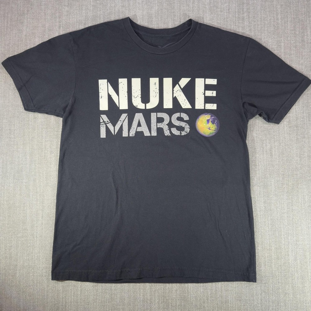 SpaceX Shirt Mens Medium Black Nuke Mars Graphic Tee Space Company Logo